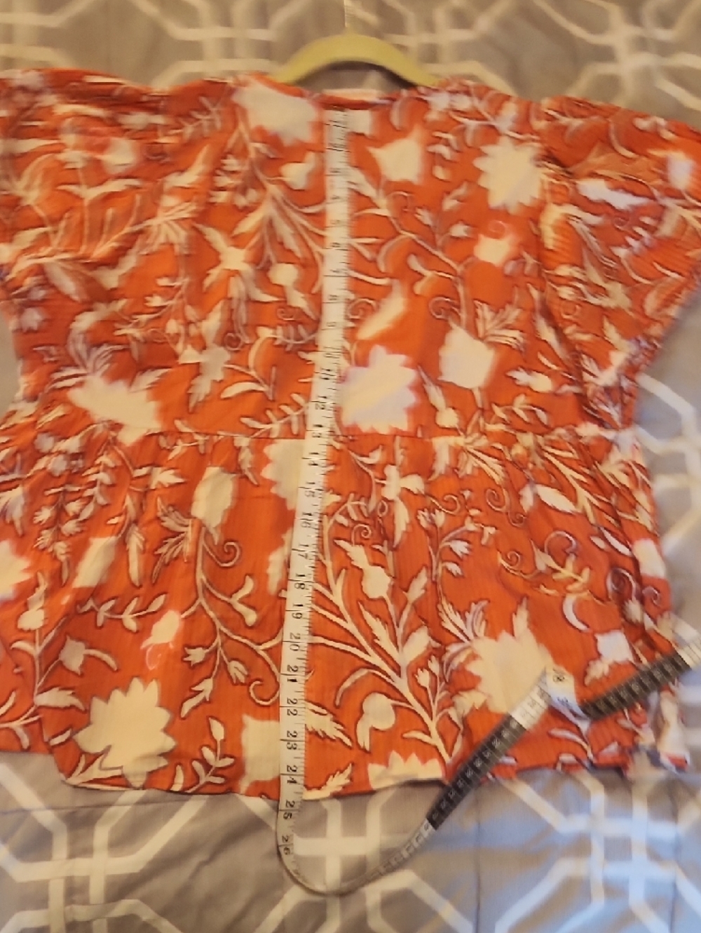 NWT Knox Rose Orange Floral Peasant Blouse Size XL - Picture 8 of 9
